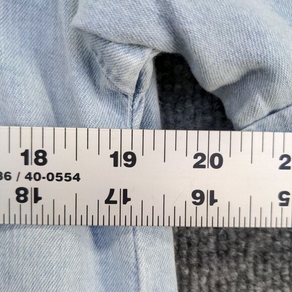 Gap Women's Button-Up Denim Shirt Dress Blue XS Short Sleeve Solid - Picture 11 of 13